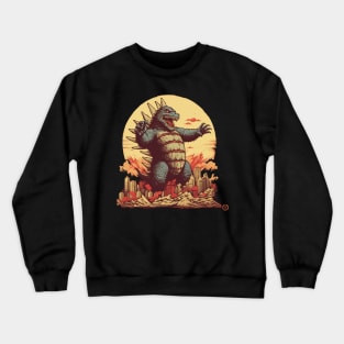 Retro Godzilla Vintage Kaiju Japan City Crewneck Sweatshirt